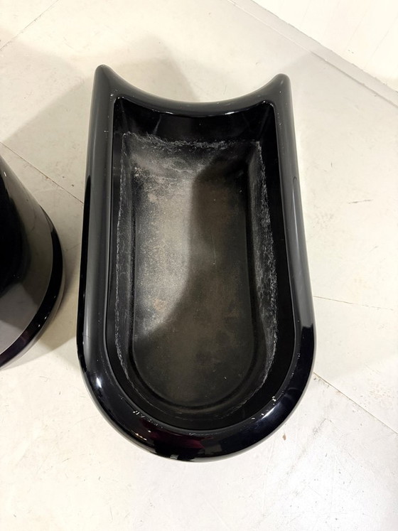 Image 1 of Vasi neri divisori per ambienti di Luigi Colani, anni '70