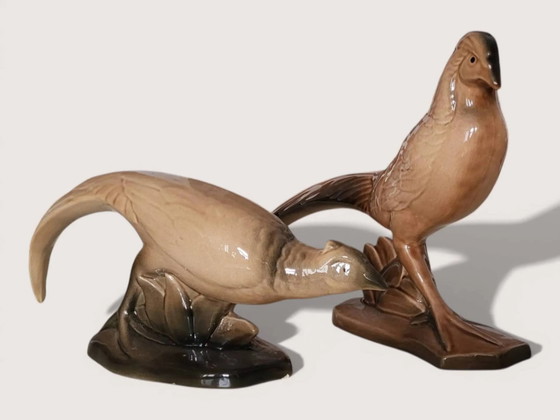 Pair of ceramic pheasants – Decorative Objects, Porcelain, Art Deco (photo 2 of 11)