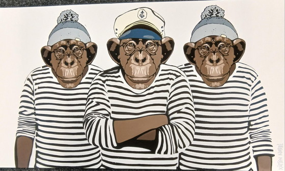 Image 1 of Kapitein Nobbi - gestreept shirt - Giclée/Hahnemühle - gesigneerde stempel