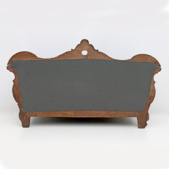 Image 1 of Sofá italiano estilo Carlos X con tela de lino Fornasetti