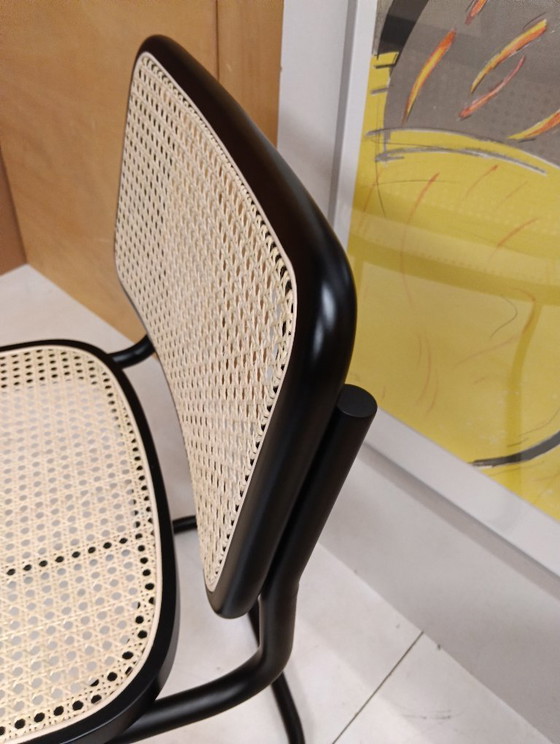 Image 1 of ALIVARMVSEVM 104. SET of 2 CESCA B32 Chairs (NEW) in Black Frame Limited Edition 