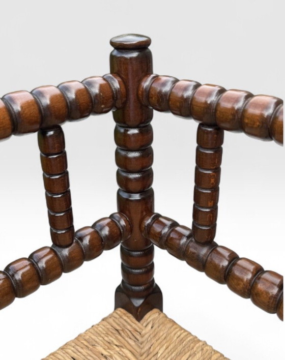 Bobbin Hoekstoel | Biezen Zitting | Jaren '20-'30 – Krukjes, Wood (photo 13 of 15)