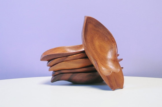 Set de 6 grands Bols de service en bois, Marron, Organic Modern (photo 2 sur 5)