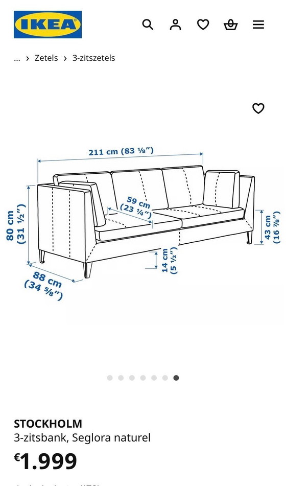Image 1 of STOCKHOLM 3-seater sofa Ikea