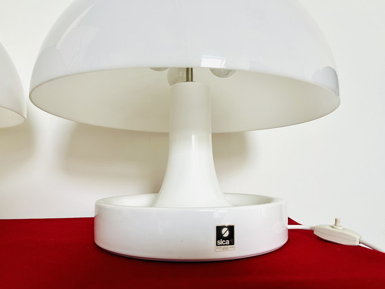 Image 1 of 2x Sicart Ceramic Table Lamps - Architetti - Gigante & Zambusi