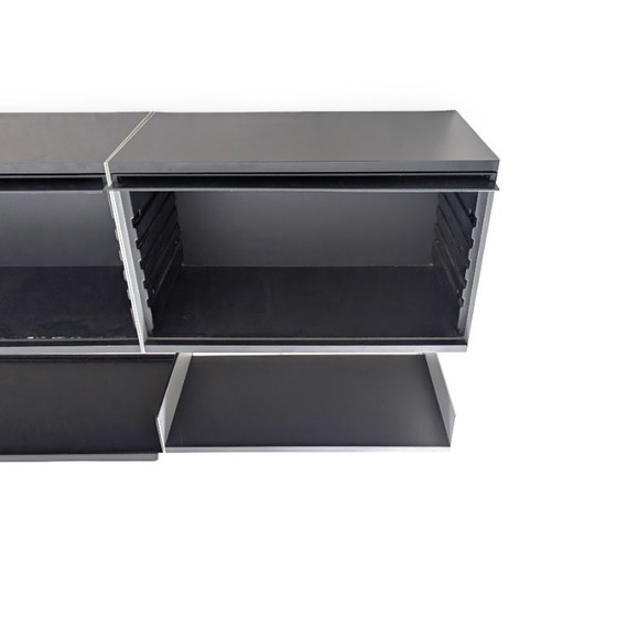 Image 1 of Étagère murale Dieter Rams 606, buffet noir Vitsoe, design Bauhaus