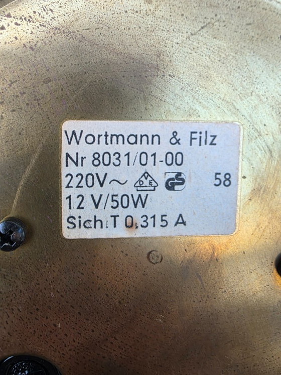 Image 1 of Lampada vintage anni '70 Wortmann & Felt, Space Age, ottone, oro