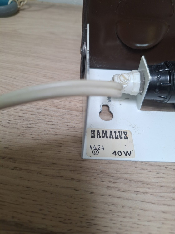 Image 1 of Set di 2 lampade da comodino vintage Hamalux marroni