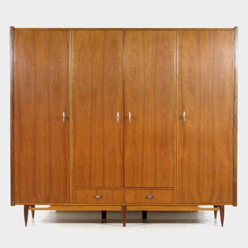 Vintage mid-century 4-door teak closet, 1960s