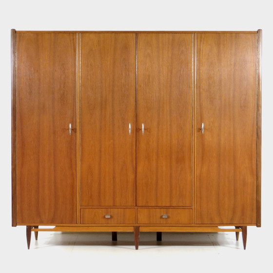 Image 1 of Vintage mid-century 4-door teak closet, 1960s