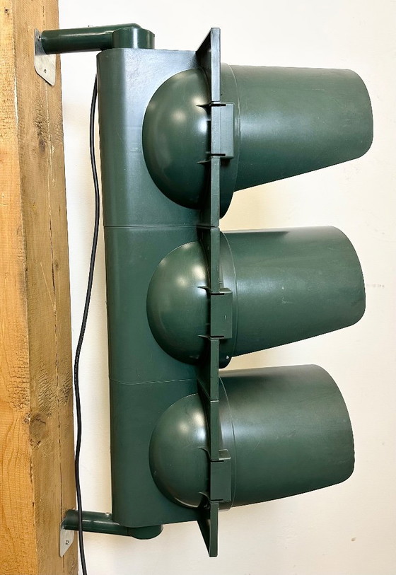 Image 1 of Vintage groene Italiaanse verkeerslichten, jaren 80