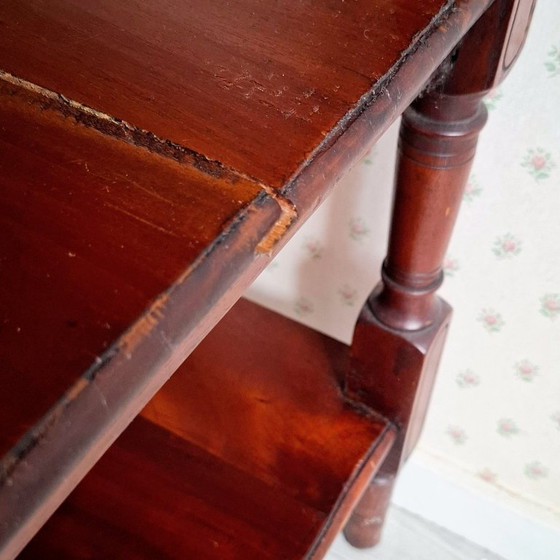 Image 1 of Mahoniehouten Consoletafel met twee lades en twee planken