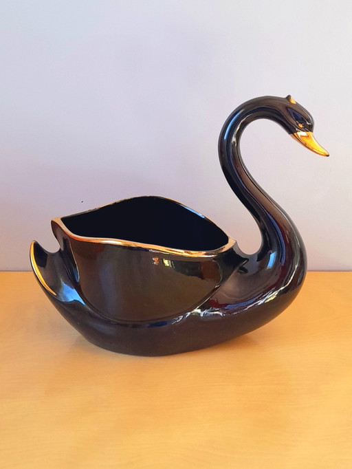 Pot Cover Swan in Earthenware 1960