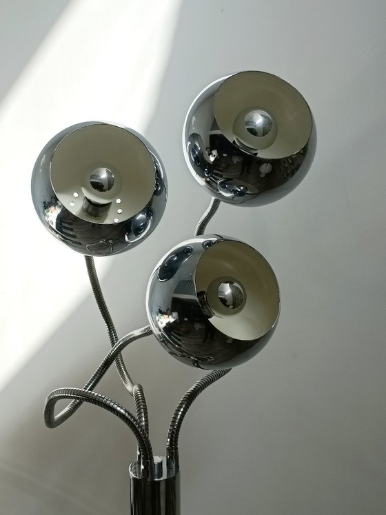 Lampada da terra Eyeballs di Goffredo Reggiani anni '70 – Lampade da terra, Metal, Chrome, Space Age (photo 5 of 17)