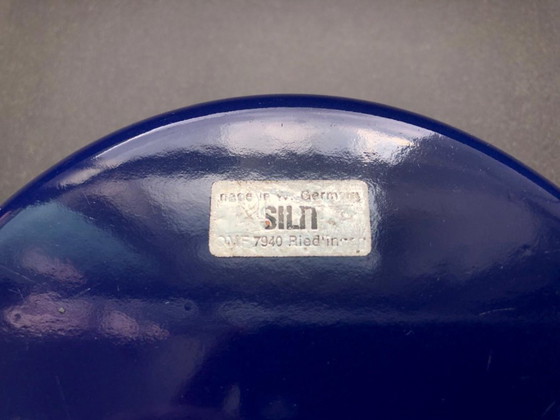 Image 1 of Retro set SILIT Blue enamel pots and saucers