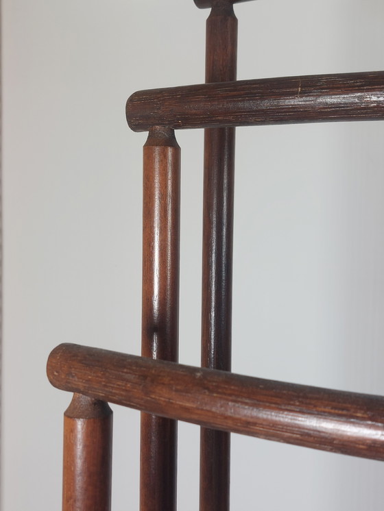 Image 1 of Valet de chambre vintage en bambou de style chinoiserie, portant à vêtements