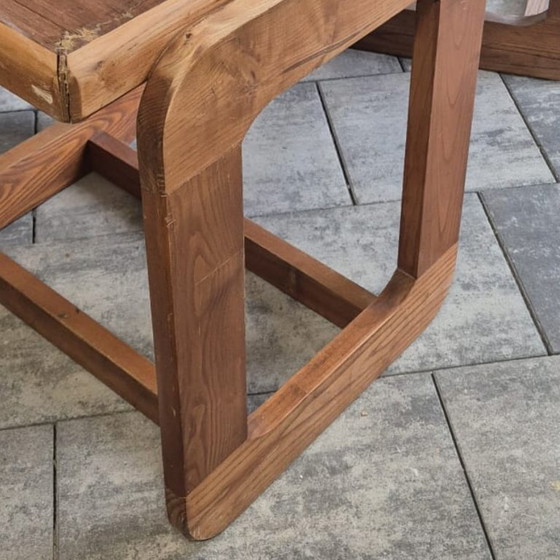 Image 1 of Pair of Brutalist Side Tables, Beech Wood, 1970s, Germany