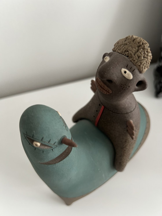 Scultura Grès Luciano Polverigiani - Ceramica Art Toy Firmata – Sculture (photo 2 of 5)