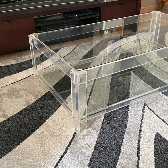 Image 1 of Roche Bobois coffee table. 1980. 126x70. Plexiglas and glass.