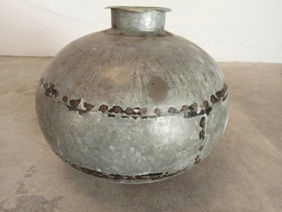Image 1 of 2 X vintage metal jugs vases