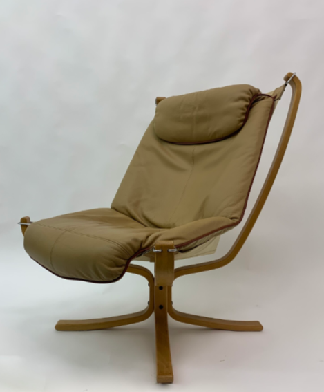 Poltrona Falcon in pelle di Sigurd Ressel per Vatne Møbler, anni '70