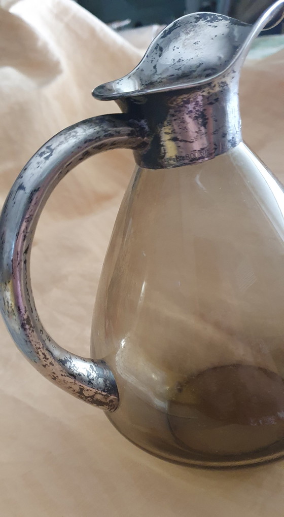 Art Deco Karaffe Rauchglas, Silber – Gläser & Karaffe, Silver (photo 3 of 5)