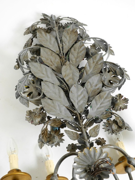 Image 1 of Immense et magnifique applique murale en métal doré et peint à la main, datant des années 1960, signée Hans Möller.