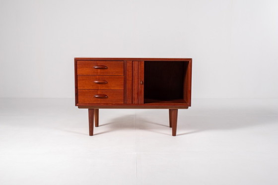 Image 1 of Danish Teak Sideboard with Tambour Door – Mid Century Modern, 1960s