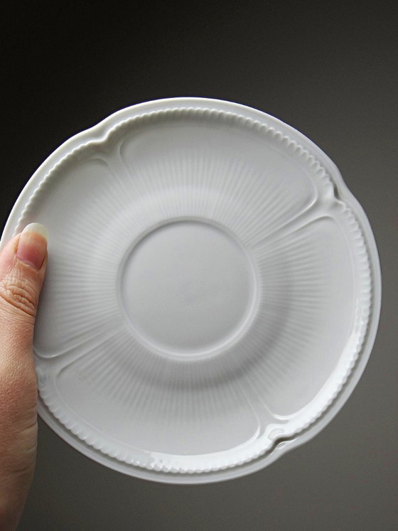 Image 1 of 5 two-handled cups/bowls, Limoges porcelain Bernardaud "Palm"