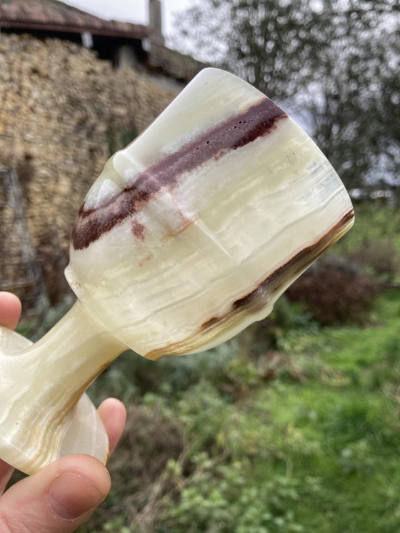 Image 1 of 6 copas con tallo de alabastro