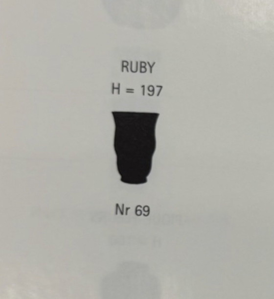 Image 1 of Art Deco “Ruby” Vase - by Paul Heller (signed) - De Rupel Boom, Belgium, ca. 1940s