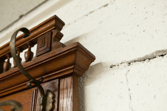 Image 1 of Vestiaire Napoléon III en noyer fin 19e, 3 miroirs, marbre