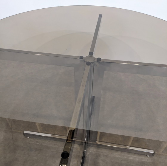 Image 1 of Round Table from the 70s - Smoked Glass