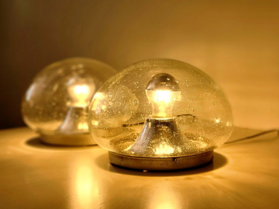 Image 1 of Set di 2 lampade da parete o da soffitto RZB Leuchten in vetro a bolle, Germania, anni '70