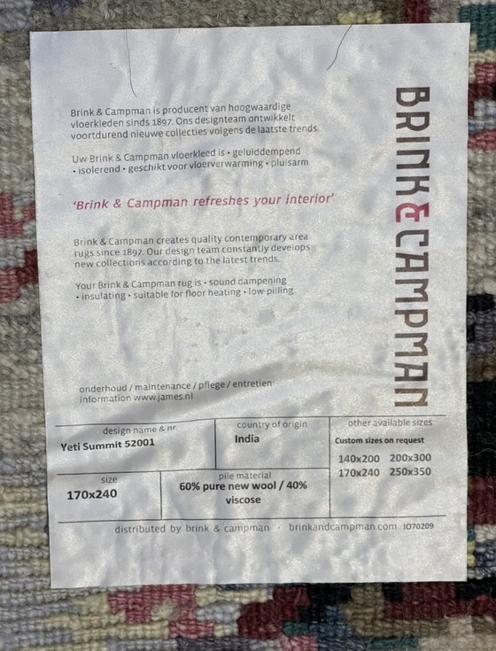 Image 1 of Brink and Campman Yeti Summit carpet 170 x 240 NEW