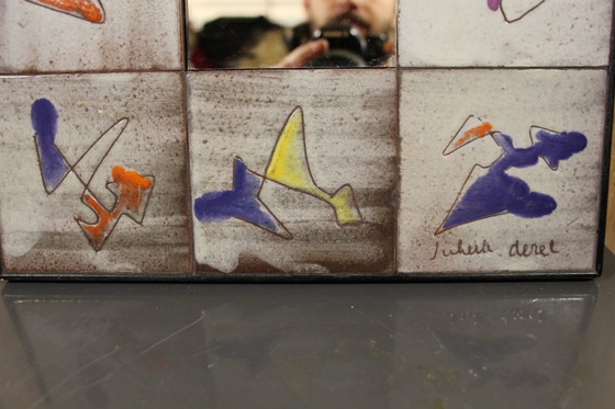 Image 1 of Vintage ceramic wall mirror by Juliette Derel - Vallauris