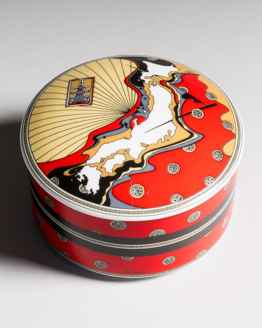 Rosenthal Porcelain Lid-Box Nr.7 A Visit to Japan Sammlerdose Reisen