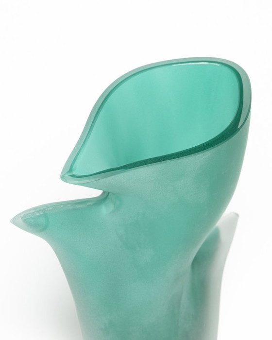 Image 1 of Vaso scultoreo postmoderno "Exotique" in vetro satinato di Rosenthal, Michael Boehm.