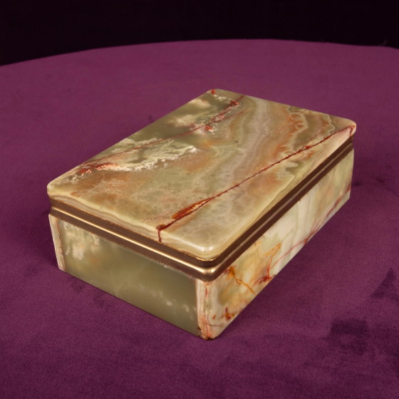 Groene Onyx en Messing Doos met Deksel, Italië 1970 – Decoratieve objecten, Marble, Italian Design (photo 16 of 18)