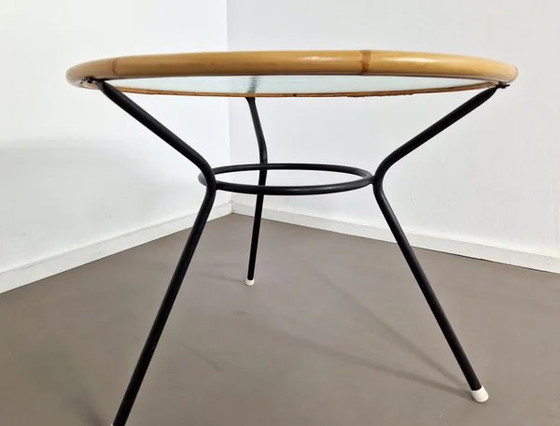 Rohé Noordwolde | Tavolino vintage in rattan, Tavolini, polished steel, Beige (foto 6 di 9)