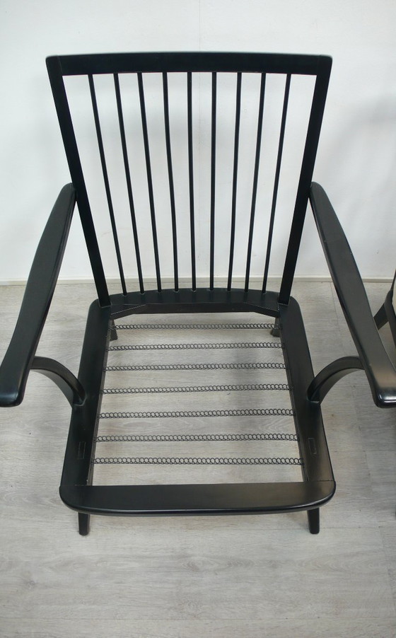 Image 1 of 50s Lounge Chair Gianni Songia Italy, White + Black Mid - Century