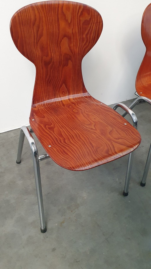 4x Eromes pagholz stapelbarer Designerstuhl