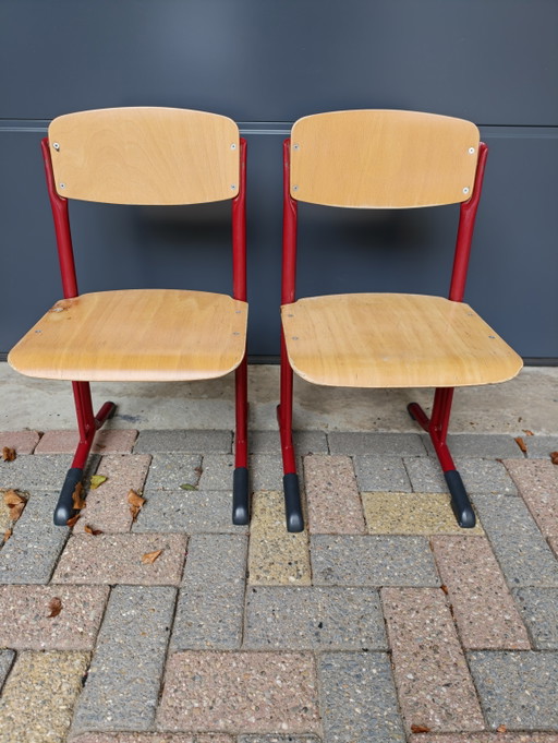 Eromes Set of 2 School Chairs (Yellow Dot C3)
