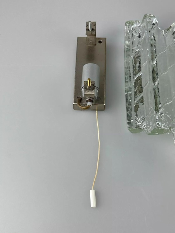 Image 1 of Lampada da parete anni '60 e '70 Fischer Leuchten Germany Design in vetro ghiacciato