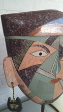 Abstract sculpture face stone/marble Joseph A. de Castro