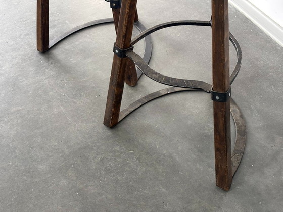 Set of 3 Vintage Brutalist Marbella Stools by Sergio Rodrigues – Barstools, Iron, Textile (photo 13 of 13)