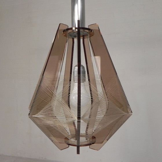 Vintage plexiglas en nylondraad hanglamp Paul Secon voor Sompex, jaren 60 – Hanglampen, Plastic (photo 4 of 25)