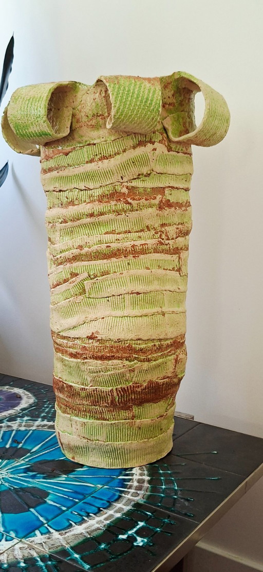 Große, skulpturale Vase aus Kunstkeramik – Unikat