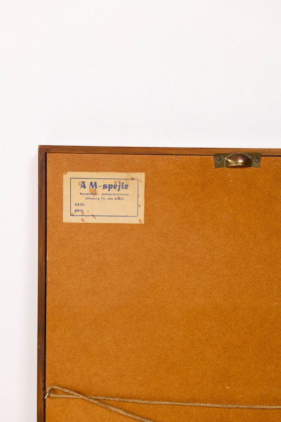 Image 1 of Rosewood mirror with brass pins, AM spejle Denmark, 1960's