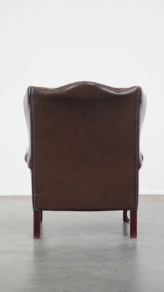 Image 1 of Beef Leather Chesterfield Ear Armchair